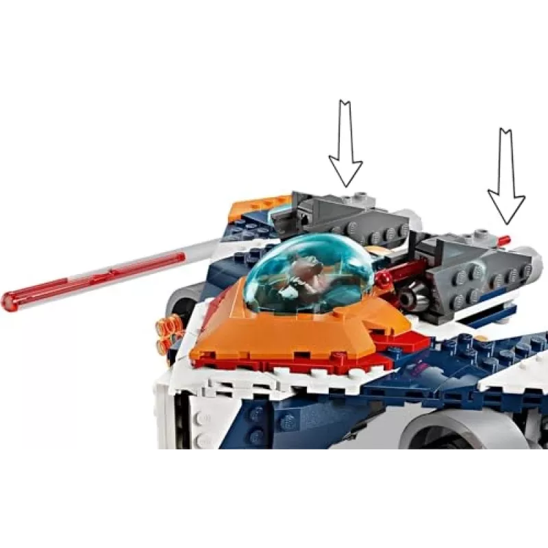 Brinquedo de construção LEGO Marvel Super Heroes Nave espacial Rocket 76278 – conjunto Rocket e Ronan