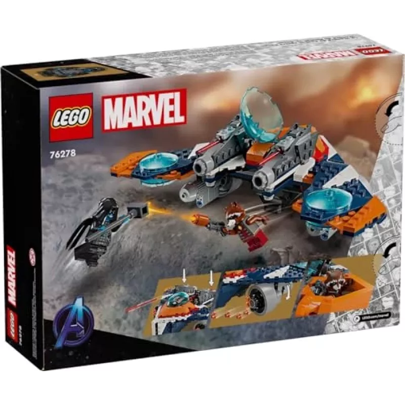 Brinquedo de construção LEGO Marvel Super Heroes Nave espacial Rocket 76278 – conjunto Rocket e Ronan
