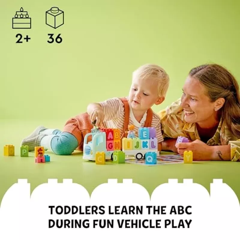Brinquedo de construção LEGO DUPLO 10421 Camião ABC, 36 peças, 2 minifiguras, a partir de 2 anos, dimensões 110 × 140 × 70 mm