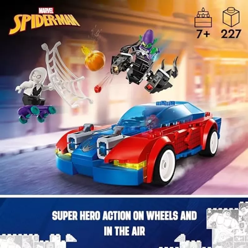 LEGO Marvel 76279 Carro de corrida Spider-Man e Venom Green Goblin conjunto de construção