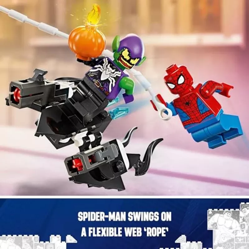 LEGO Marvel 76279 Carro de corrida Spider-Man e Venom Green Goblin conjunto de construção