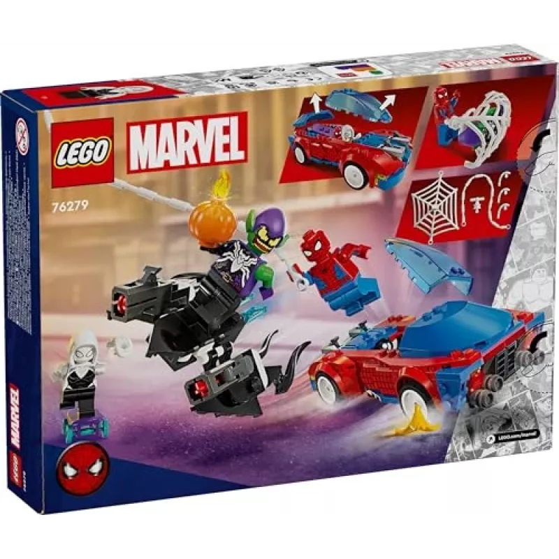 LEGO Marvel 76279 Carro de corrida Spider-Man e Venom Green Goblin conjunto de construção