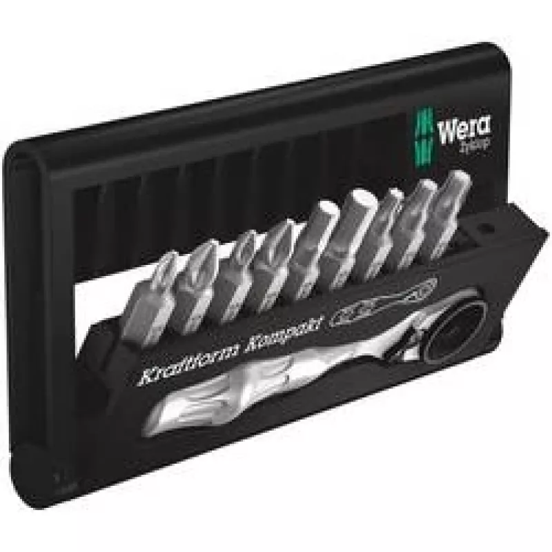 Wera 05057418001 Bit-Check 10 Zyklop Mini BiTorsion 1 conjunto de bits, 10 peças, Phillips, Pozidriv