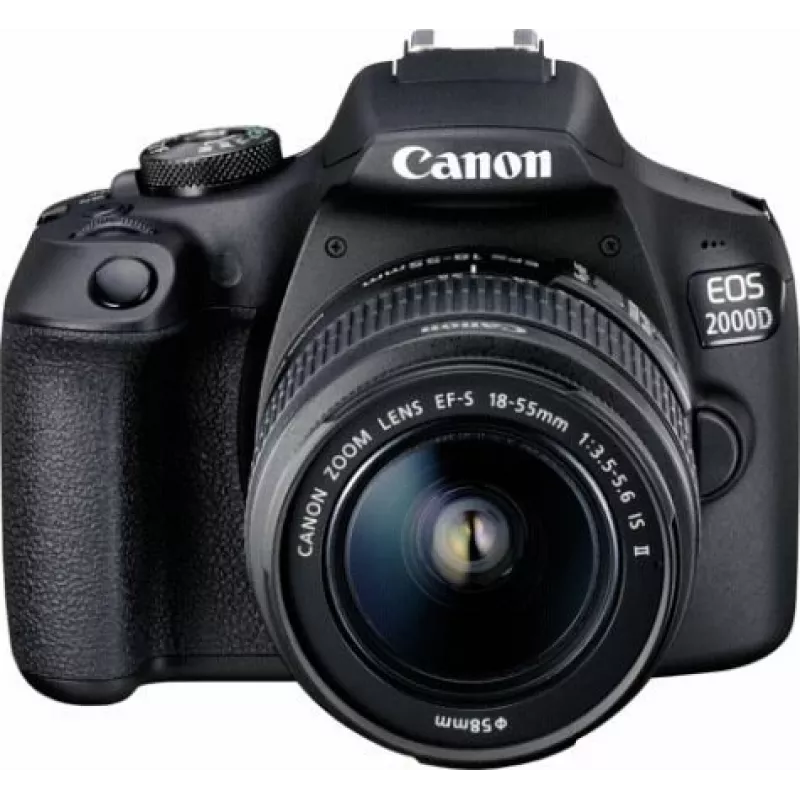Canon EOS 2000D BK 18-55 IS II EU26 kit de câmara DSLR 24,1 MP CMOS 6000 x 4000 píxeis preto