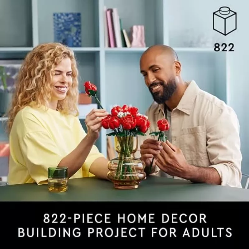 LEGO Icons Buquê de Rosas Flores Artificiais Conjunto para Adultos Coleção Botânica Acessórios de Casa Presente de Dia dos Namorados para Mulheres