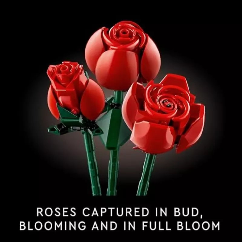 LEGO Icons Buquê de Rosas Flores Artificiais Conjunto para Adultos Coleção Botânica Acessórios de Casa Presente de Dia dos Namorados para Mulheres