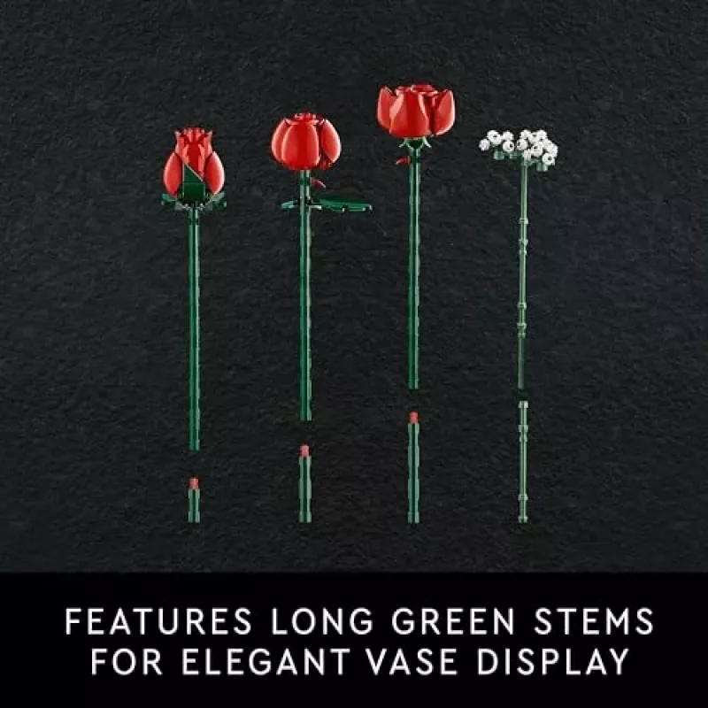 LEGO Icons Buquê de Rosas Flores Artificiais Conjunto para Adultos Coleção Botânica Acessórios de Casa Presente de Dia dos Namorados para Mulheres