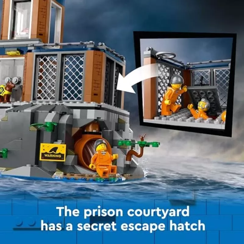 LEGO City conjunto de construção Esquadra de Polícia Ilha Prisão 60419 — 980 peças, 7 minifiguras, 370×400×160 mm