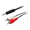 Cabo de áudio estéreo Equip 3,5 mm macho para 2xRCA macho, 2,5 m, 3,5 mm, macho, 2 x RCA, macho, 2,5 m, preto