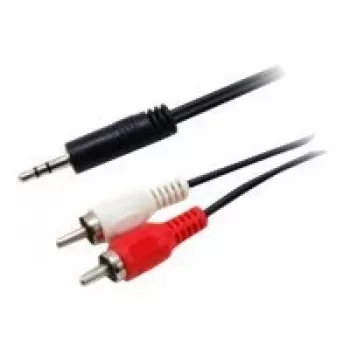 Cabo de áudio estéreo Equip 3,5 mm macho para 2xRCA macho, 2,5 m, 3,5 mm, macho, 2 x RCA, macho, 2,5 m, preto