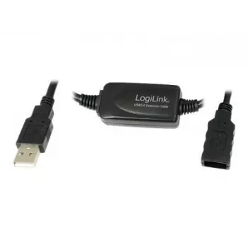 Cabo USB LogiLink UA0143 USB 2.0 ficha USB-A macho para fêmea 10,00 m preto