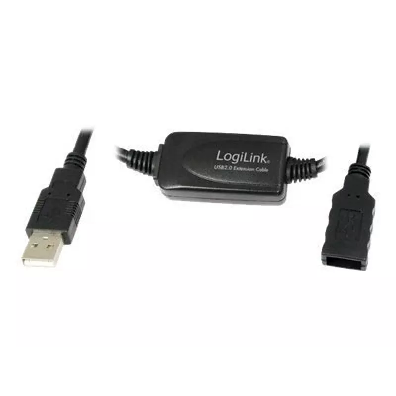 Cabo USB LogiLink UA0143 USB 2.0 ficha USB-A macho para fêmea 10,00 m preto
