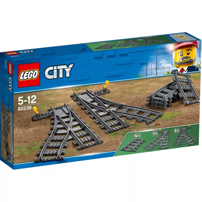 Conjunto de construção LEGO City 60238 – agulha de via e acessórios para conjuntos de brincar