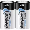 Pilhas alcalinas Energizer D Max Plus, pack de 2