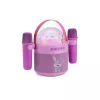 Conjunto de karaoke AKAI JoyBox Kids com Bluetooth, USB, MicroSD, AUX, rádio FM, luzes RGB, distorção de voz, microfone com cabo, bateria recarregável de 1200mAh, 5W RMS