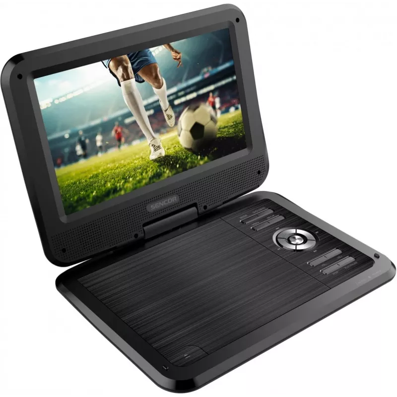 SENCOR SPV 2105 leitor de DVD portátil de 10,1 polegadas com USB/SD, ecrã rotativo, adaptador para automóvel