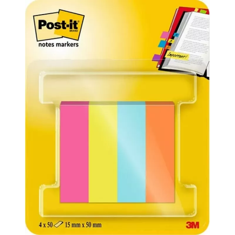 Marcadores de página 3M Post-it 670-4-POP sortidos 4x50 folhas/pack