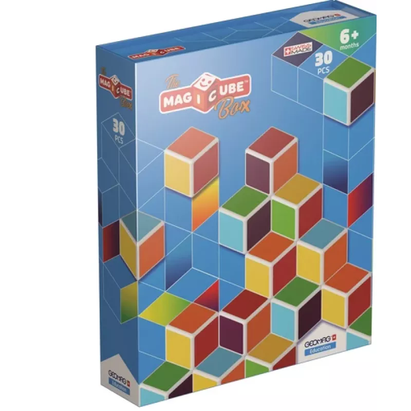 Blocos magnéticos Geomag MagiCube GM120, 30 peças, multicolor, quadrado, unissexo, crianças a partir de 1,5 anos