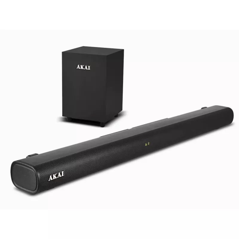 AKAI Soundbar ASB-20CSW 2.1 80W subwoofer sem fios Bluetooth 5.0 HDMI ARC