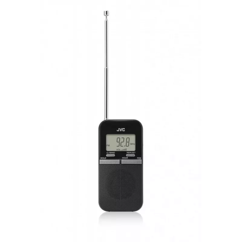 Rádio portátil AM/FM JVC RAE411B com sintonizador analógico, preto