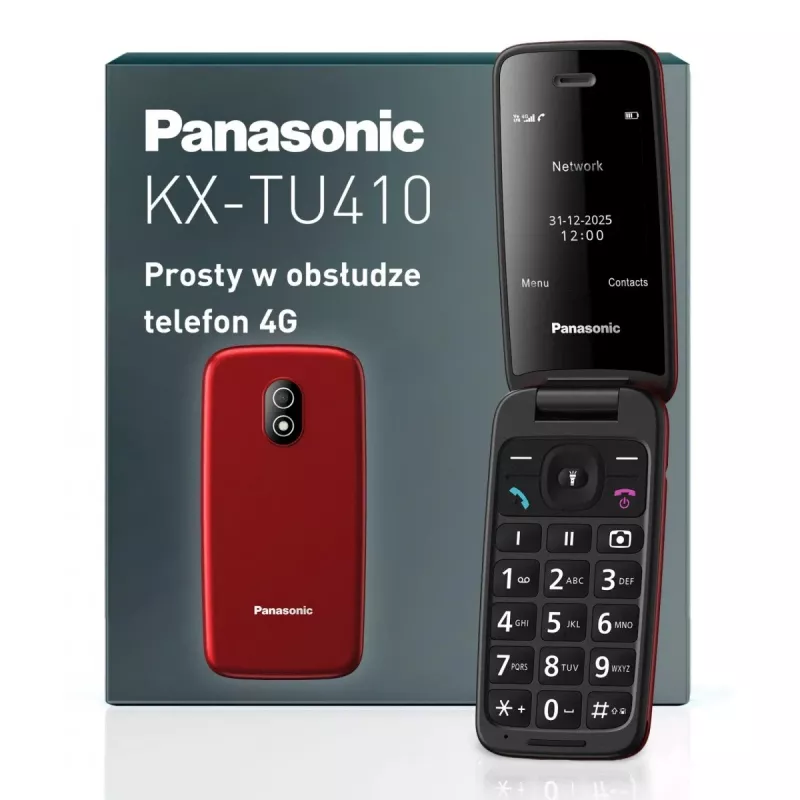 PANASONIC KX-TU410EXR telemóvel de abrir - vermelho