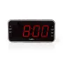 Nedis CLAR004BK rádio-despertador com visor LED, sintonizador FM, alarme duplo, projeção, AUX, preto