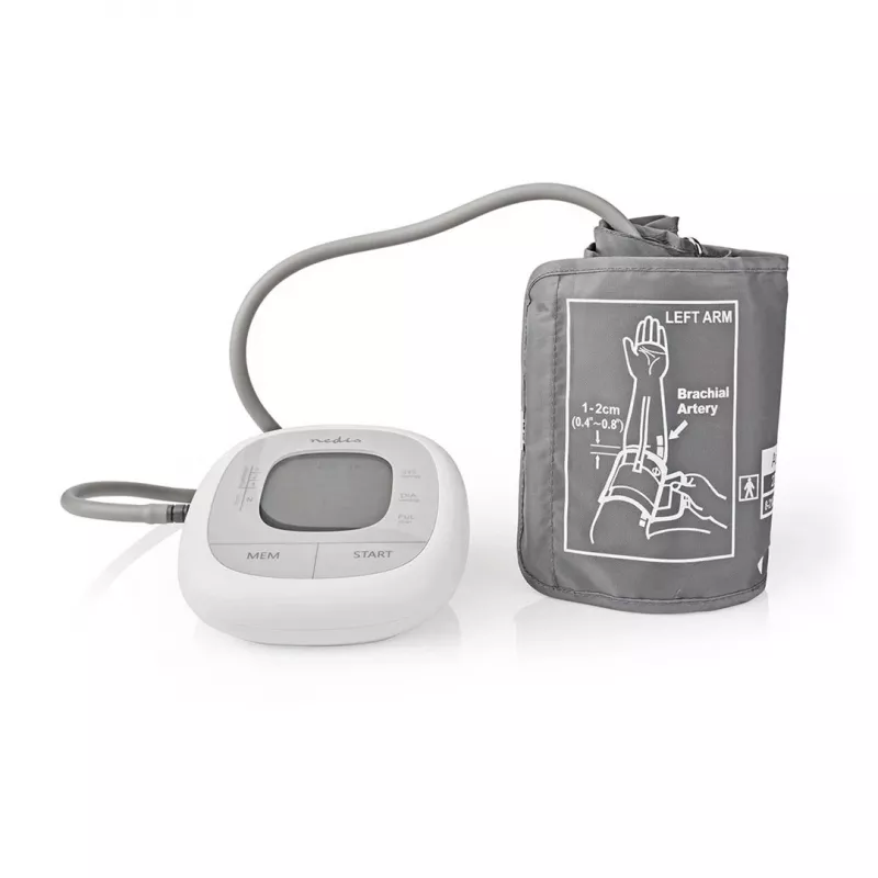 Nedis HCBL400WT medidor de tensão arterial, braço, ecrã LCD, braçadeira 22-42 cm, branco