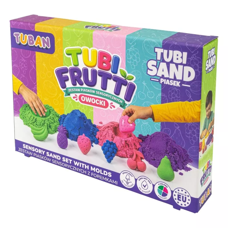 TUBAN Areia Sensorial - Conjunto Tubi Frutti 1 kg multicolor com aroma a frutos