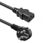Cabo de alimentação QOLTEC SCHUKO CEE ficha angular IEC C13 5m preto