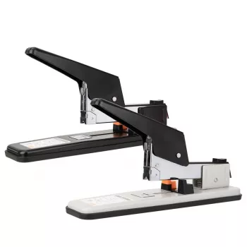 DELI E0392 Agrafador Heavy Duty, capacidade 60 folhas, preto/prateado