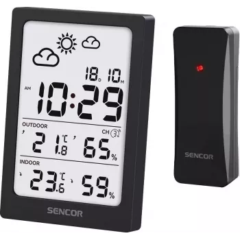 SENCOR estação meteorológica multifunções SWS 2300 B - relógio radiocontrolado, temperatura e humidade interior/exterior, sensor sem fios