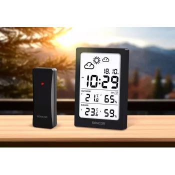 SENCOR estação meteorológica multifunções SWS 2300 B - relógio radiocontrolado, temperatura e humidade interior/exterior, sensor sem fios
