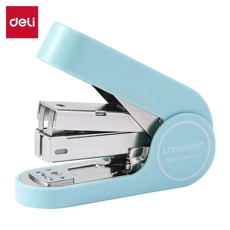 Agrafador Deli LonGreen EM416 azul para até 25 folhas