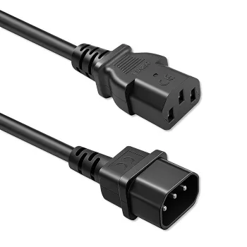 Cabo de alimentação QOLTEC IEC C13 C14 3x0,75mm² cobre puro 1,8m preto