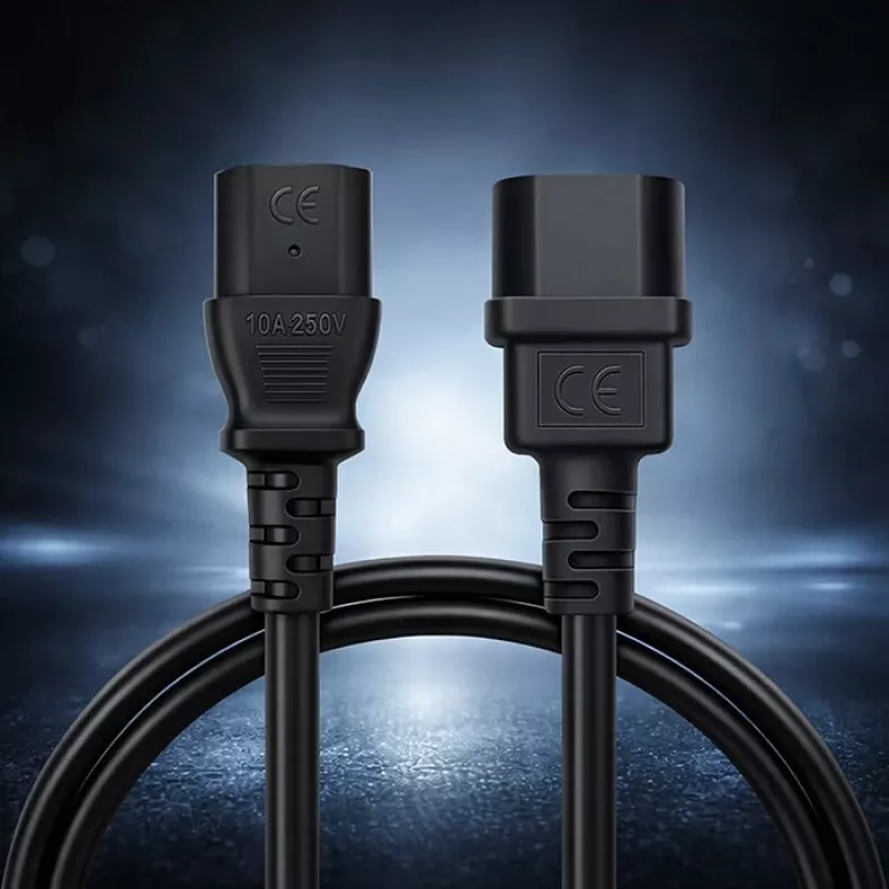 Cabo de alimentação QOLTEC IEC C13 C14 3x0,75mm² cobre puro 1,8m preto