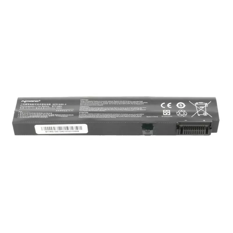 Bateria MOVANO BTY-M6H para MSI CX62 GE62 GE72 GL72 PE70 - 4400 mAh (48 Wh)