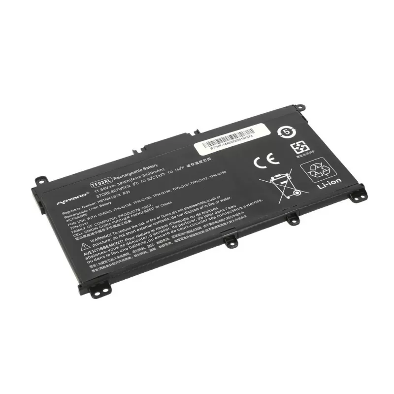 Bateria MOVANO TF03XL para HP Pavilion 14-BF 14-BP 15-CD - 3400 mAh (39 Wh)