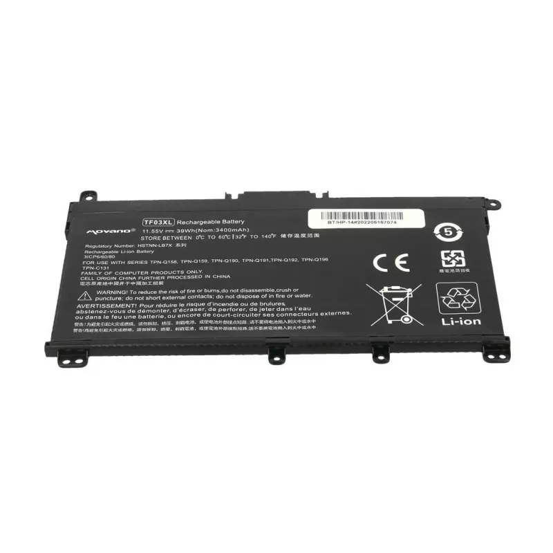 Bateria MOVANO TF03XL para HP Pavilion 14-BF 14-BP 15-CD - 3400 mAh (39 Wh)
