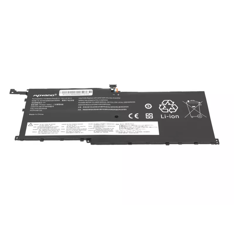 Bateria MOVANO 00HW028 01AV439 para Lenovo X1 Carbon 20FB - 3290 mAh (50 Wh)