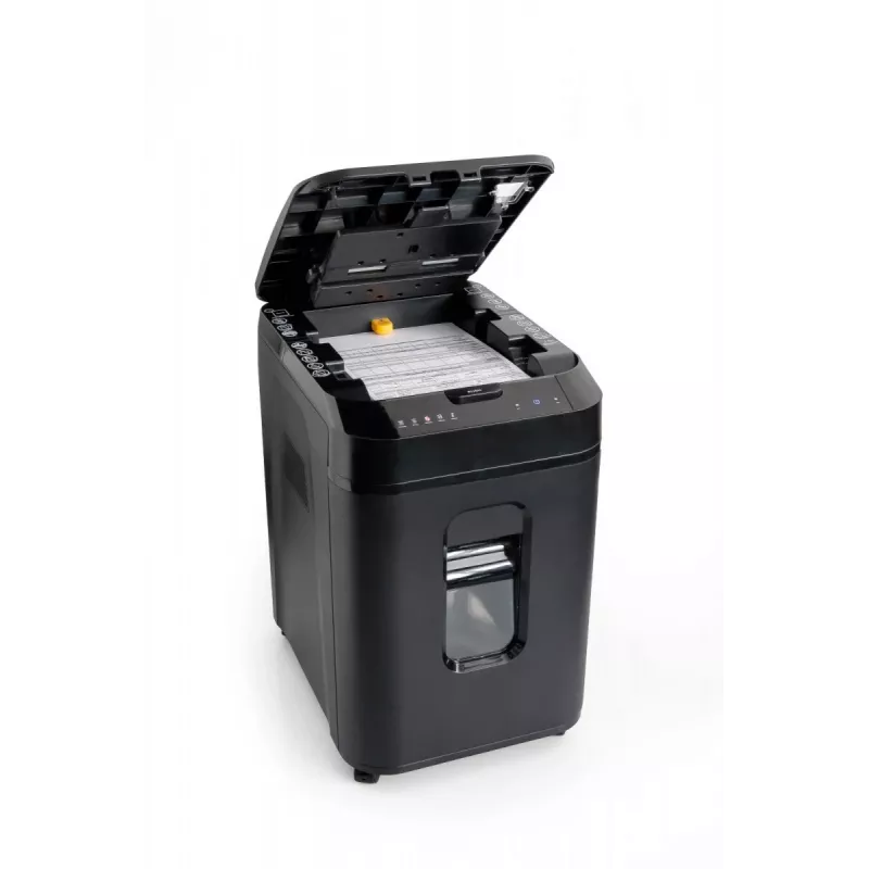 WALLNER Destruidora de documentos AF160 C4 Cross-Cut, 160 folhas de alimentação automática, nível de segurança P-4, depósito de 30 L