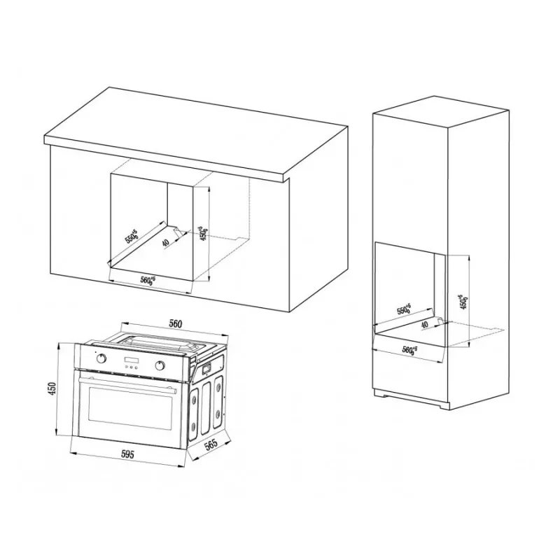 Forno compacto MPM-63-BOK-24, 24L, 1500W, preto