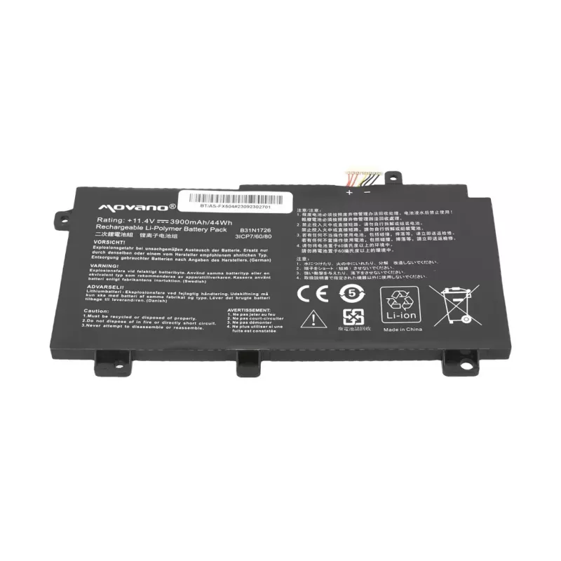 Bateria MOVANO B31N1726 para Asus FX504 FX505 FX80G - 3900 mAh (44 Wh)