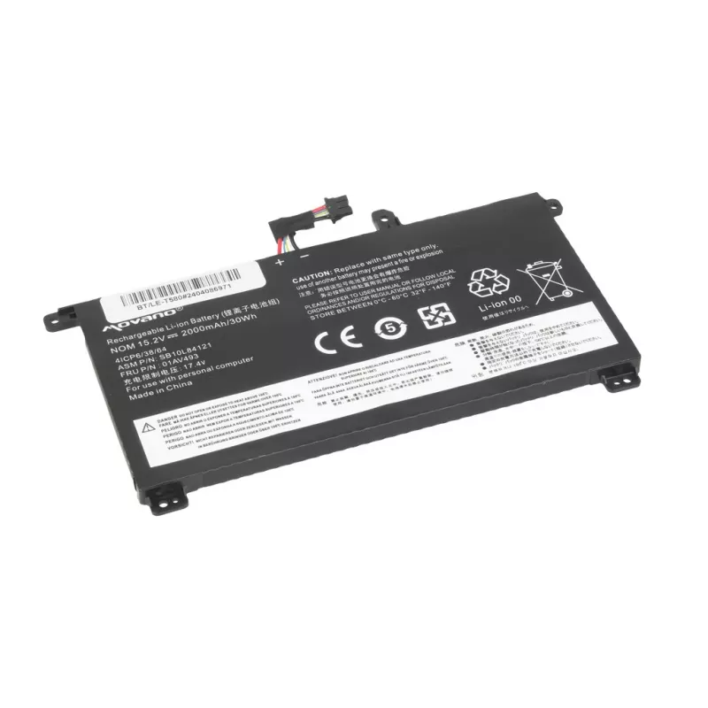 Bateria MOVANO 01AV493 para Lenovo ThinkPad T570 T580 P51S - 2000 mAh (30 Wh)