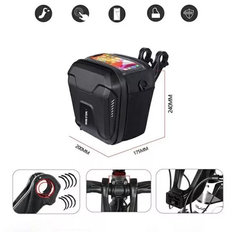 Bolsa de guiador WILDMAN GS9 3L preta