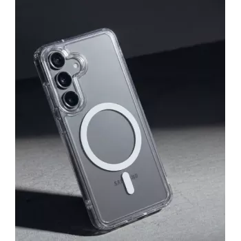 Crong Hybrid Clear Capa Magnética MagSafe para Samsung Galaxy A37 / A36 (Transparente)