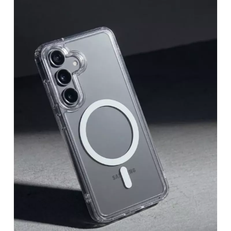 Crong Hybrid Clear Capa Magnética para Samsung Galaxy A57, Transparente, Compatível com MagSafe