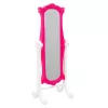 LEAN TOYS Conjunto de mobiliário para bonecas, guarda-roupa com espelho e cabides, rosa