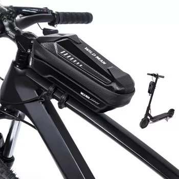 Bolsa de quadro WILDMAN XS5 preta – bolsa para tubo superior da bicicleta para smartphone