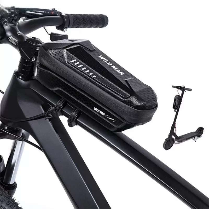 Bolsa de quadro WILDMAN XS5 preta – bolsa para tubo superior da bicicleta para smartphone