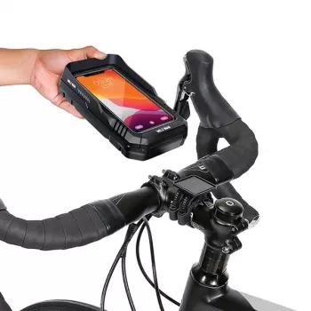 Bolsa de quadro para bicicleta WILDMAN FK4 com suporte para telemóvel – preta